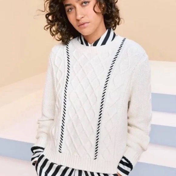 La Ligne X Target Cable-knit Whipstitch Crewneck sweater - Picture 2 of 11